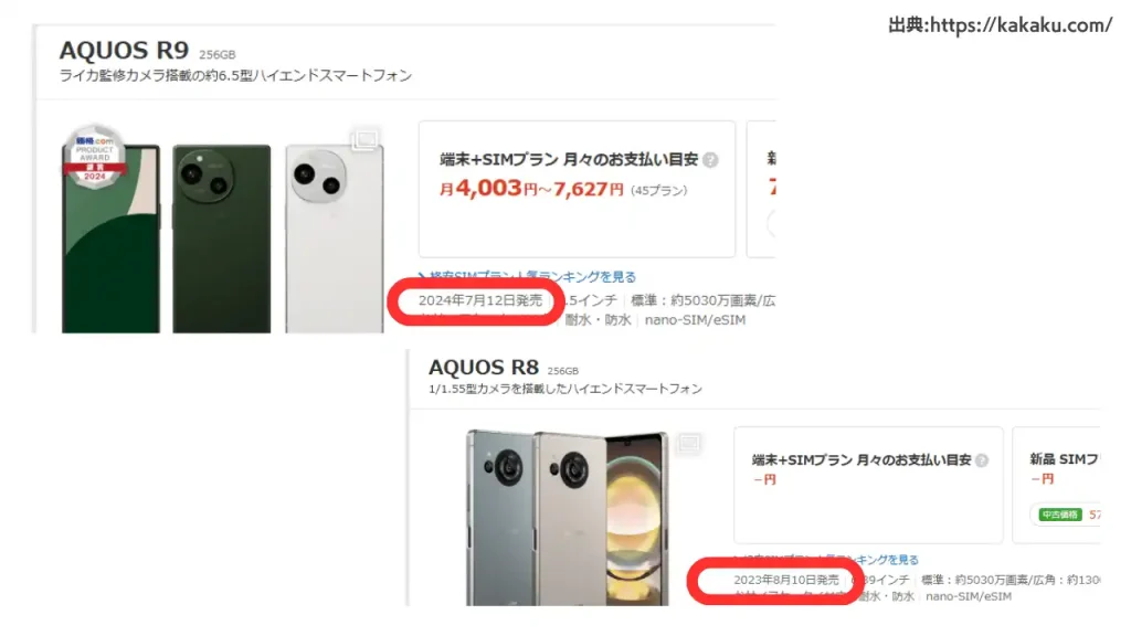 AQUOS Rシリーズは毎年7月～8月に新機種が発売される傾向