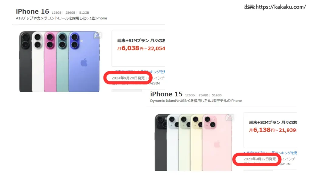 iphoneは毎年9月に新機種が発売される傾向